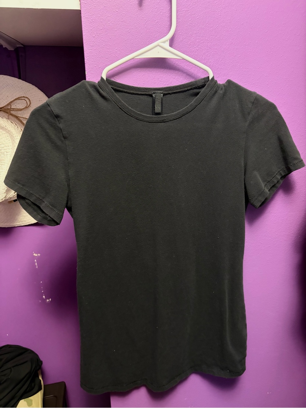 SKIMS Black Short Sleeve Crewneck Tee
